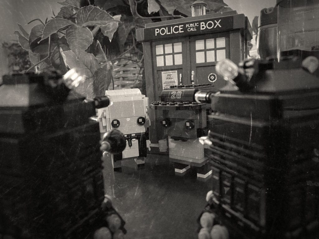 LEGO Brickheadz First Doctor, Daleks, and Funko TARDIS