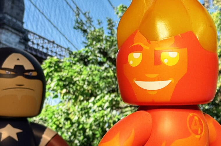 Mighty Muggs Human Torch and Captain America